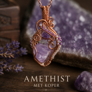 Koperen Amulet met Amethyst