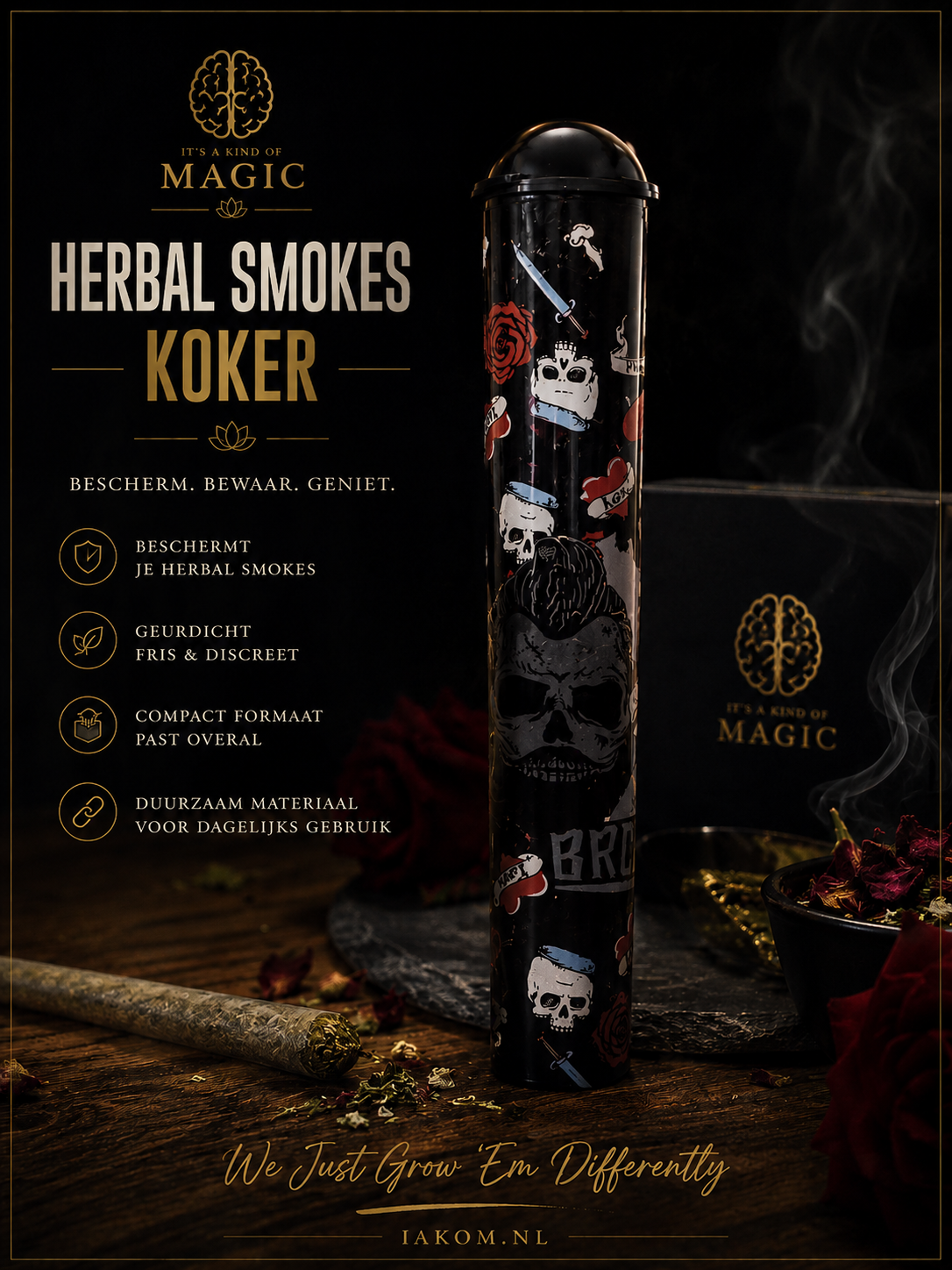 Herbal Smoke - Koker zwart