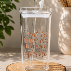 Vierkante Glazen Tumbler – 250 ml"Sparkle"